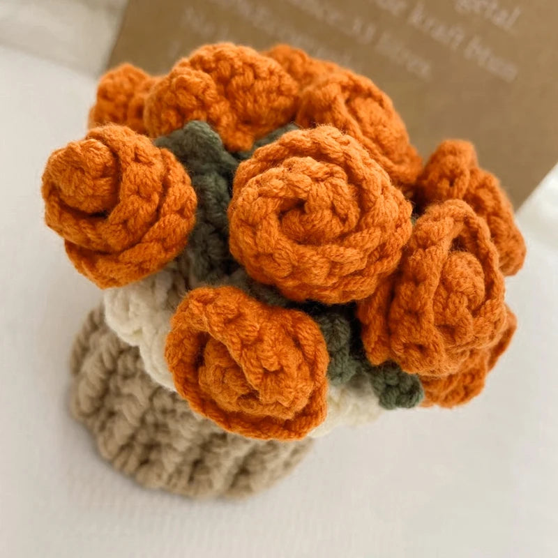 Rose Flower Crochet Style Coaster for Coffee Tables Kitchen Decor and Thoughtful Gifts