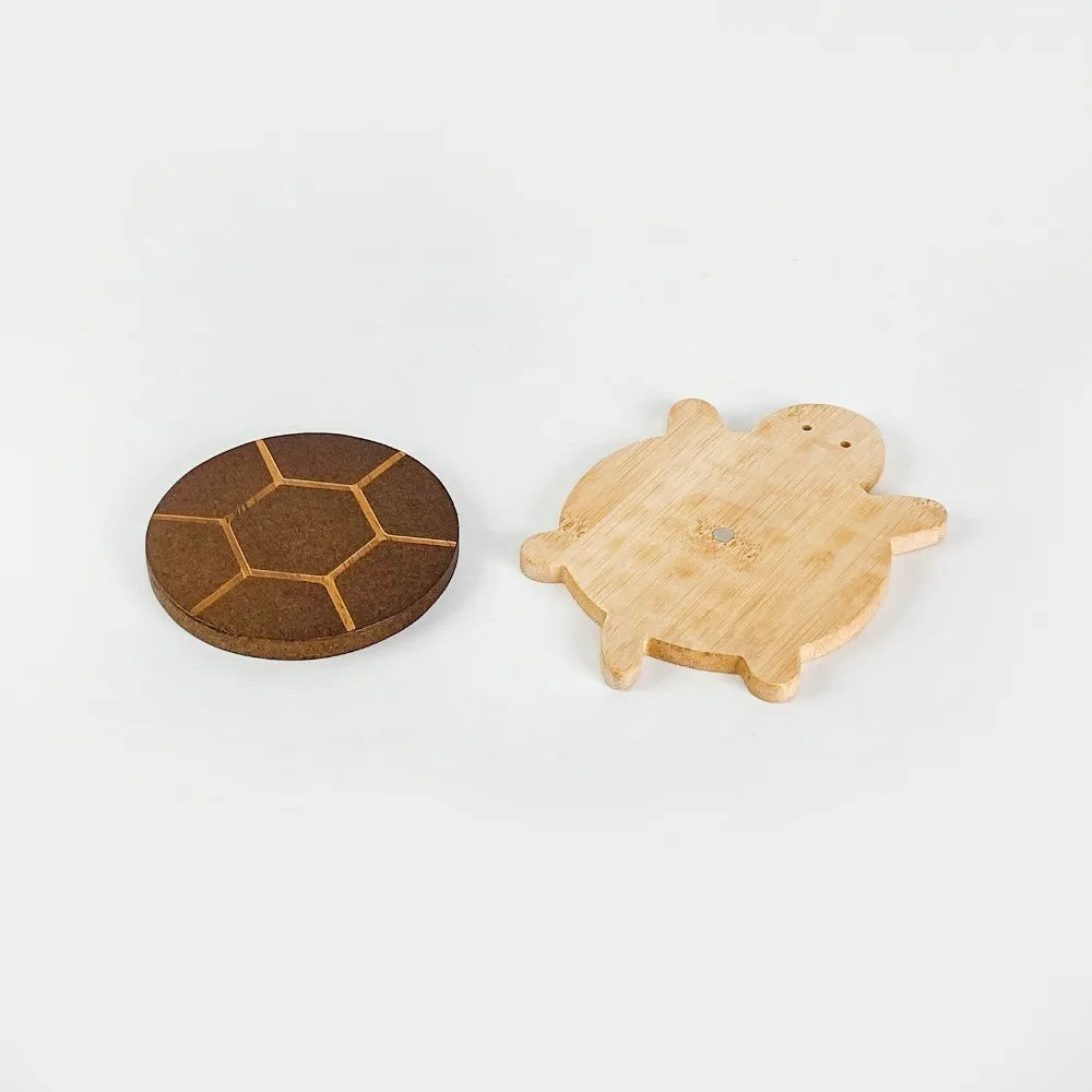 Turtle-Shaped Black Walnut Wood Tea Mat, Decorative Wooden Pad for Teapots, Coffee Corners and Nature-Inspired Tables