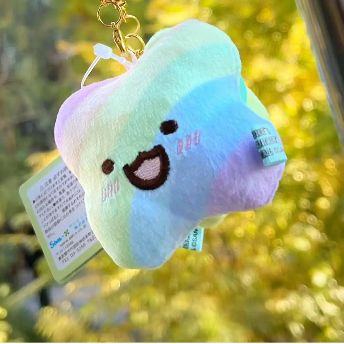 Cute Rainbow Star Plush Keychain - Soft Stuffed Star Toy with Cheerful Face, Mini Plush Pendant for Backpack/Keys/Bag Decoration & Mood-Boosting Companion”