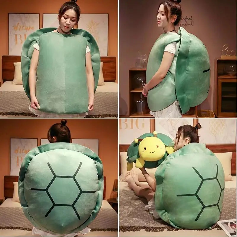 80/100CM Funny Big Turtle Shell Plush Toy Adult Can Wear Sleeping Bag Stuffed Soft Pillow Cushion Creative Gifts For Friends