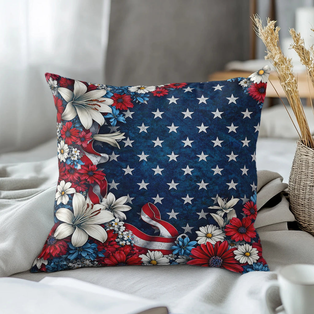 Midnight Cottage Printed Pillow Cover – 44 × 44 cm