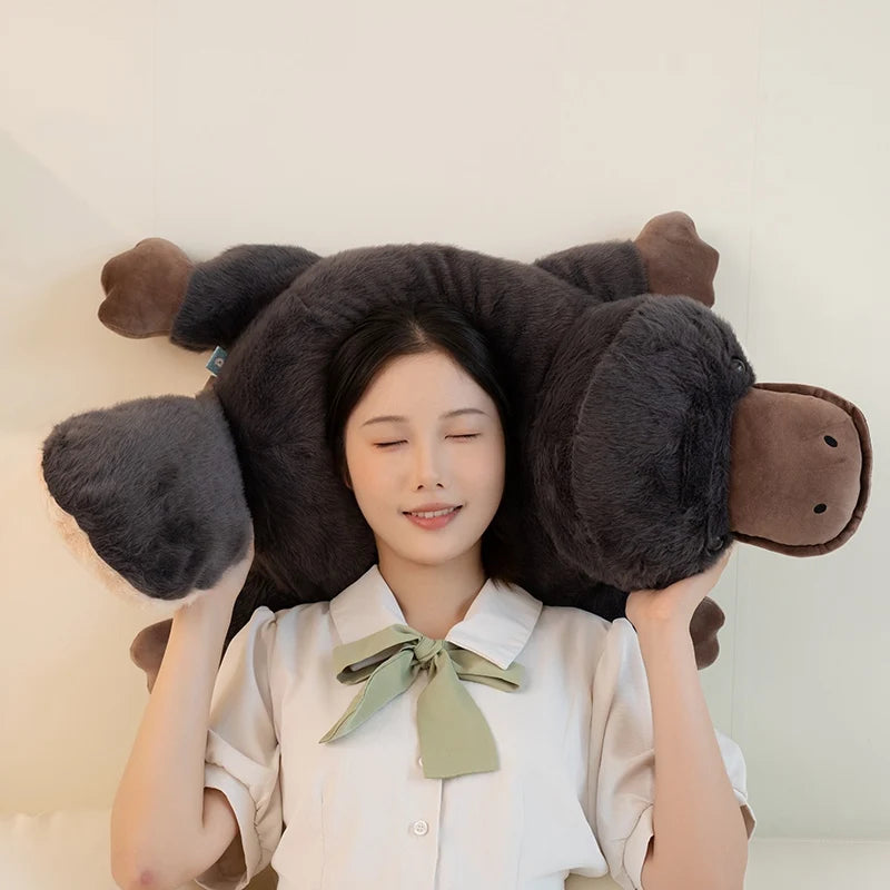 100cm Simulation High Quality Platypus Plush Doll Pillow Super Soft Grey Platypus Lying Reptile Plush Toy Gift For Boys And Girl