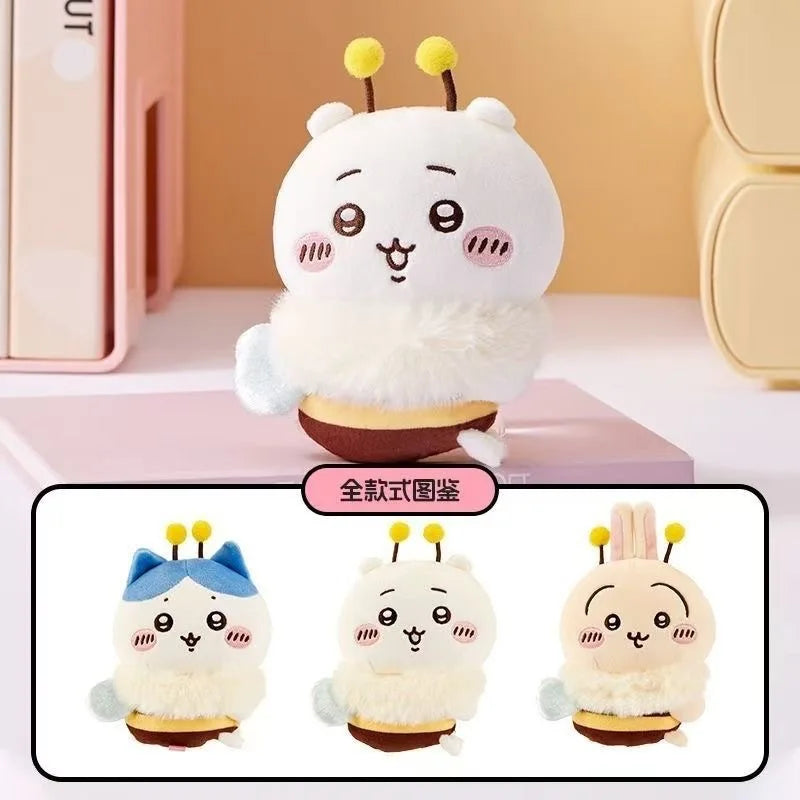 Chiikawa Sakura Season Bee Plush Doll - Cute Stuffed Animal in White/Deep Blue/Orange, Soft Huggable Companion for Kids & Fans