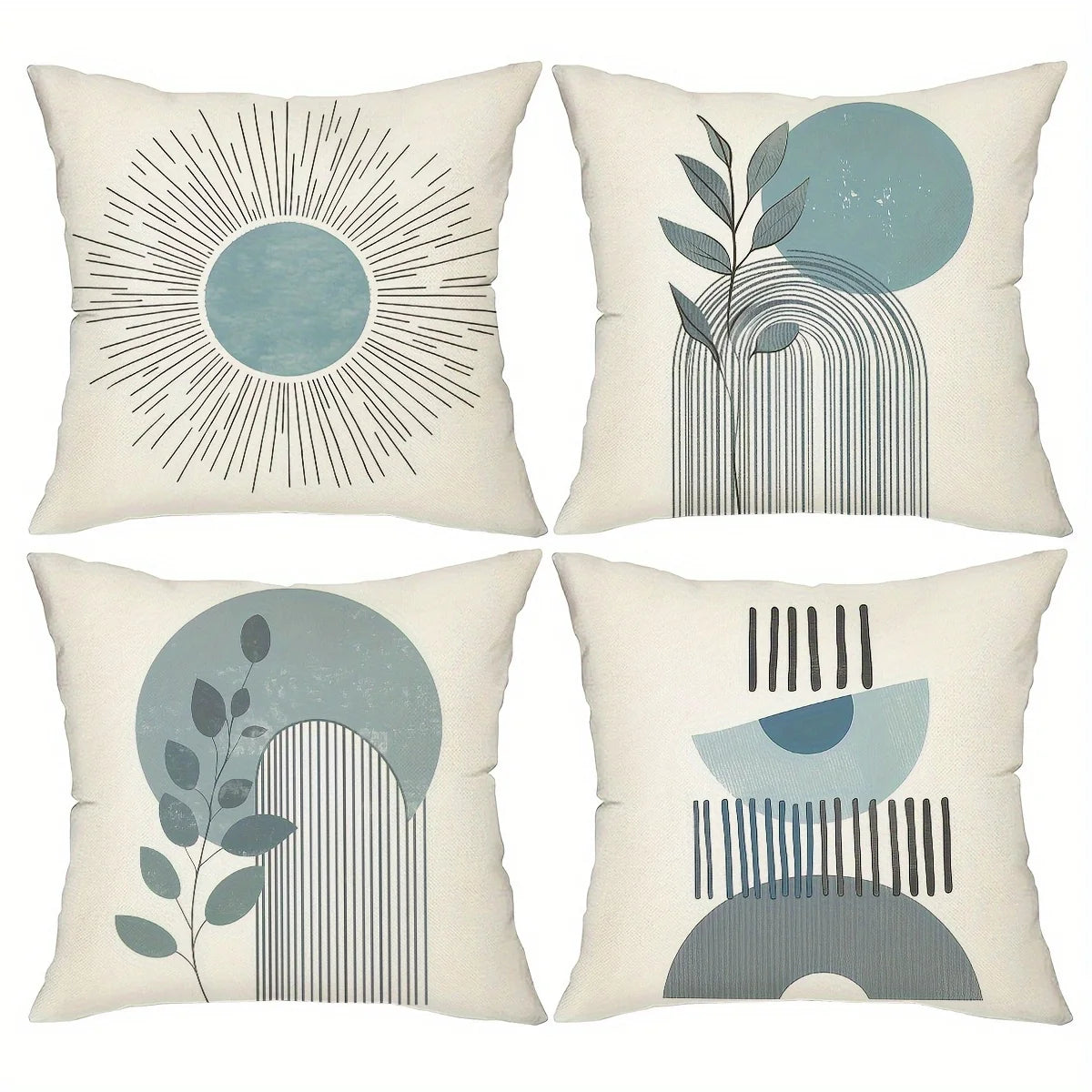 Boho Minimalist Abstract Pillowcase Cushion Covers Set Neutral Geometric Modern Decorative Accent Throw Pillows Home Decor