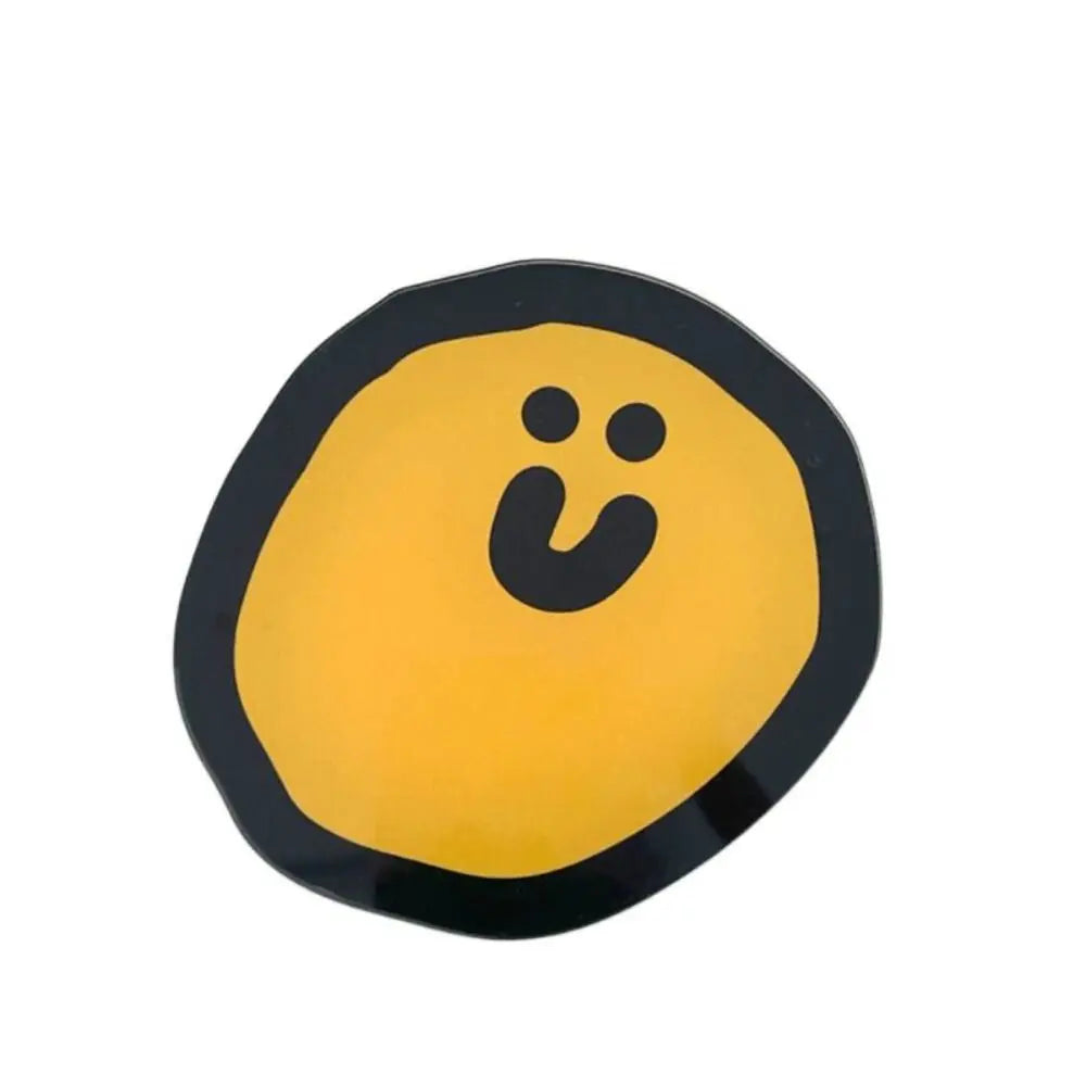 Playful Acrylic Drink Coaster, 8.5 × 8.7 cm Character Cup Mat in Six Designs for Coffee Tables, Desks and Cheerful Gifts