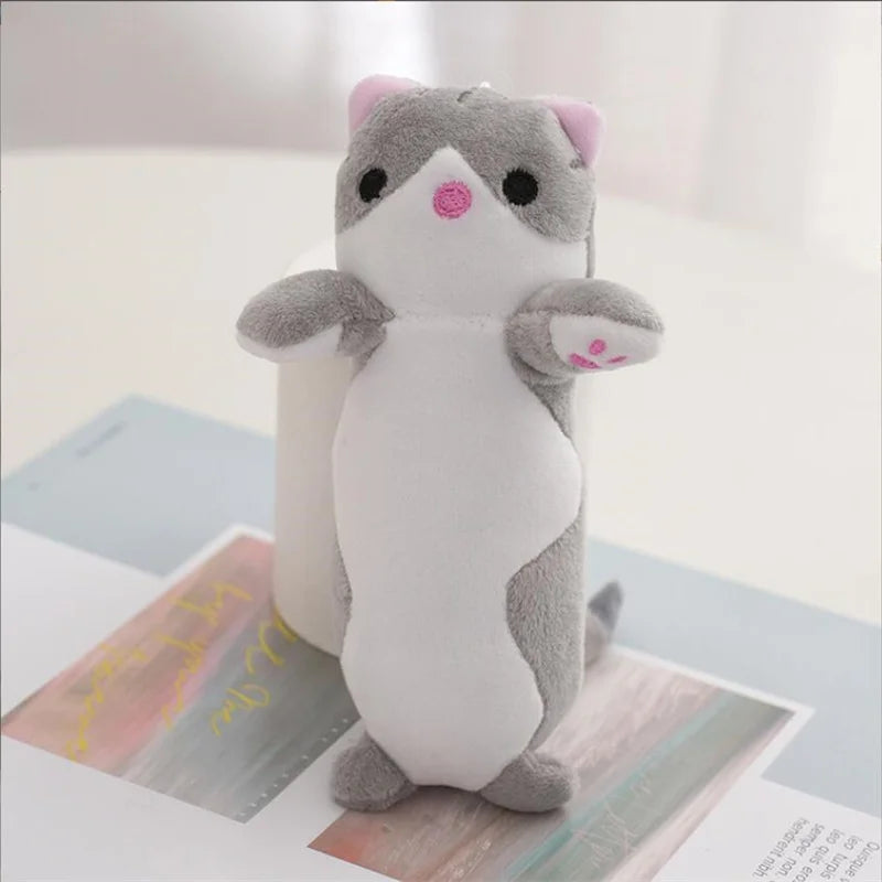 16CM New Long Cat Plush Toy Keychain Cute Cat Doll Bag Hanging Decoration Doll Scratching Machine Brithday Gifts For Girls