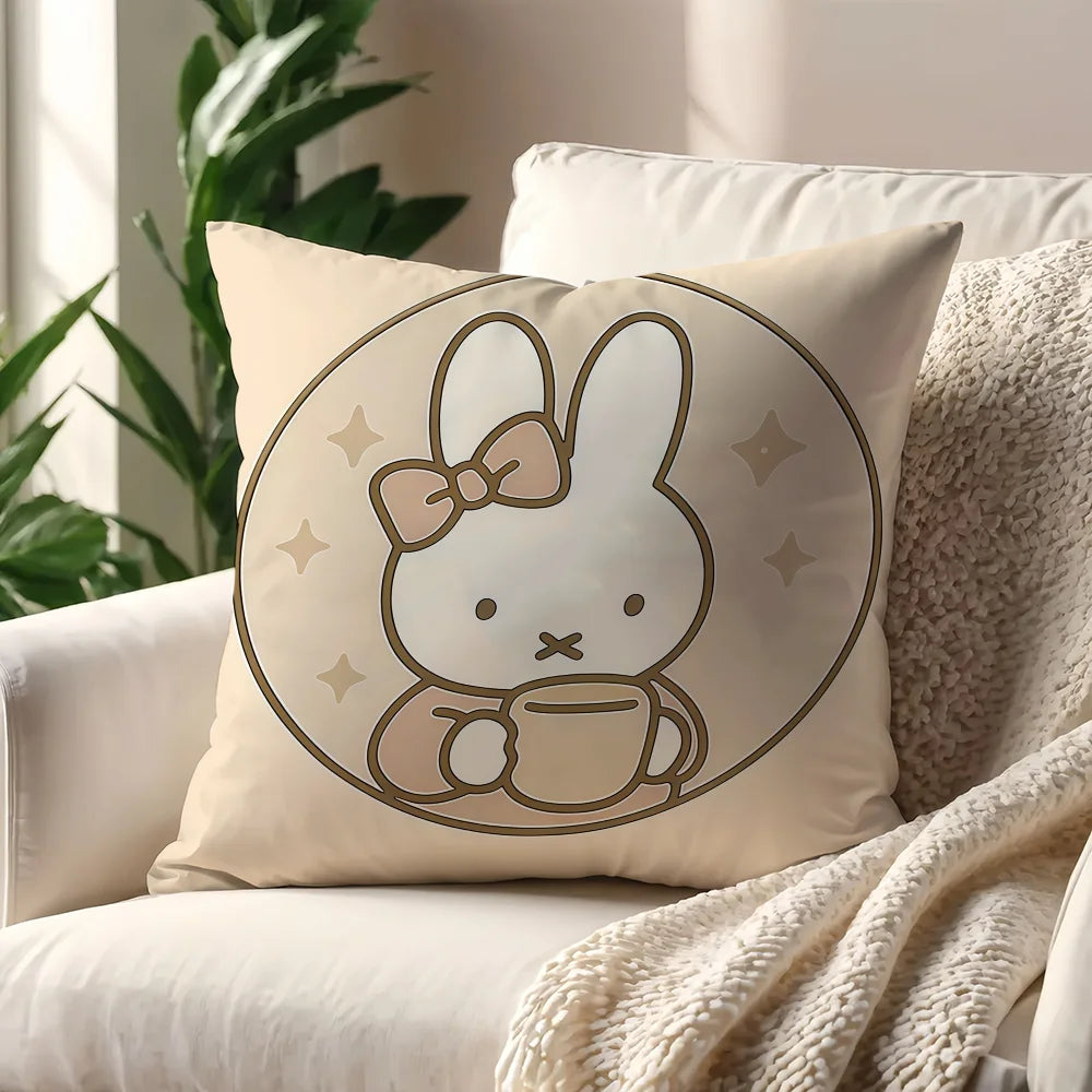 M-Miffy Kawaii cushion cover For Pillow Printing Sofa Decoration Home Car Room Coffee Shop Office Nordic Simplicity