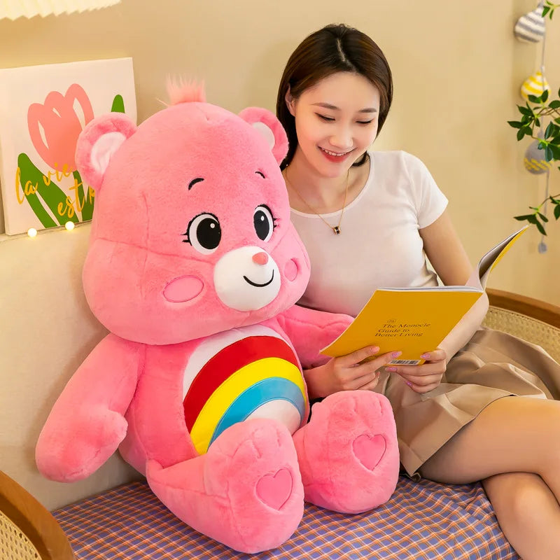 30cm Kawaii Care Bears Plush Toy - Rainbow Cheer Bear, Grumpy Cloud Bear, Purple Share Bear - Cute Anime Stuffed Animal with Healing Quotes for Bedroom Decor, Gifts