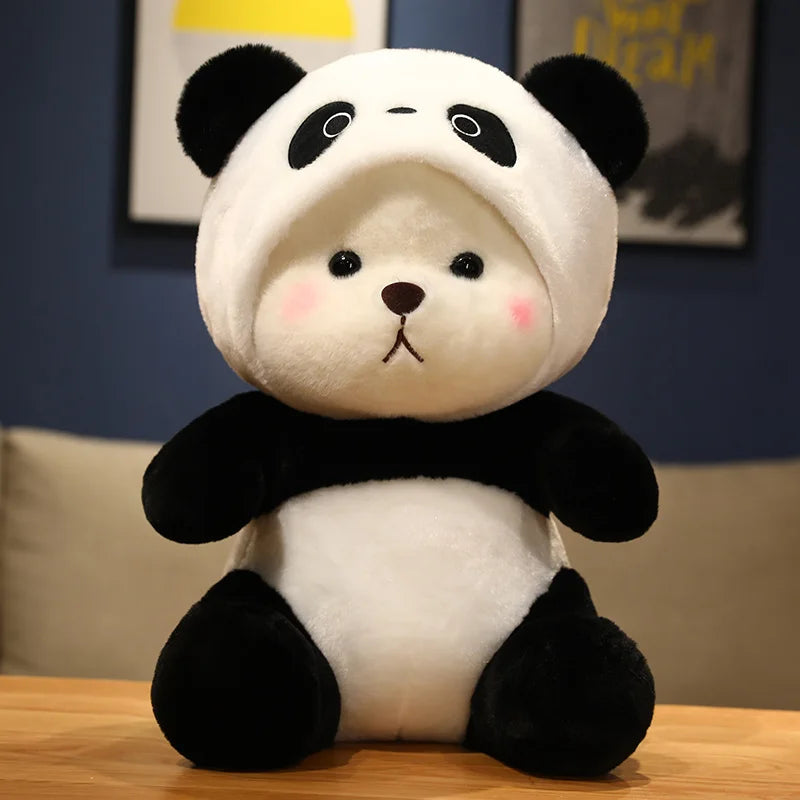 Kawaii Giant Bear Cosplay Panda Doll Creative Plush Toy Cartoon Zoo Animal Plushie Throw Pillow Birthday Xmas Gift Home Decor