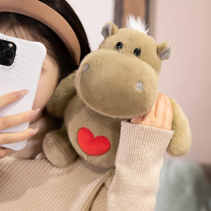 Hot Sale Delicate Lifelike Ant&Hippo Plush Toys Lovely Delicate Love Heart Hippo Pretty Room/Car/Desktop Decor