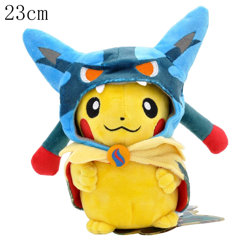 Cosplay Pikachu Pokemon Plush Eevee Charizard Snorlax Garchomp Tyranitar Hydreigon Ampharos Stuffed Doll Toy For Kid Miniso Gift