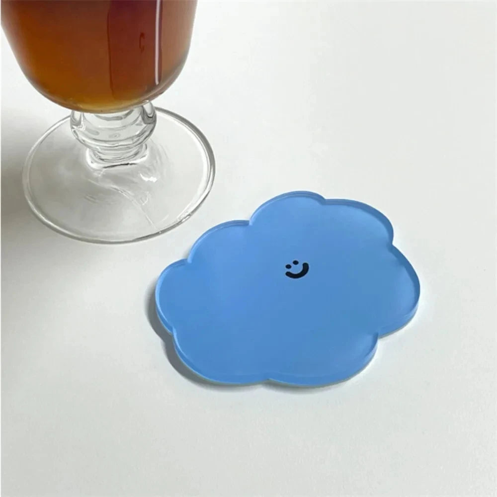 Playful Acrylic Drink Coaster, 8.5 × 8.7 cm Character Cup Mat in Six Designs for Coffee Tables, Desks and Cheerful Gifts