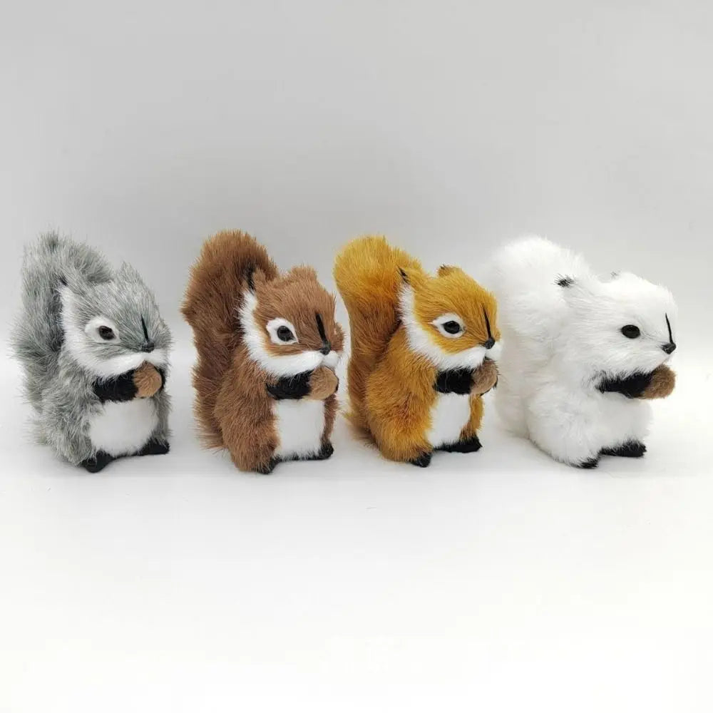 Big Tail Squirrel Plush Toy PP Cotton Soft Plush Squirrel Doll White Belly Collection Squirrel Stuffed Plushie Doll