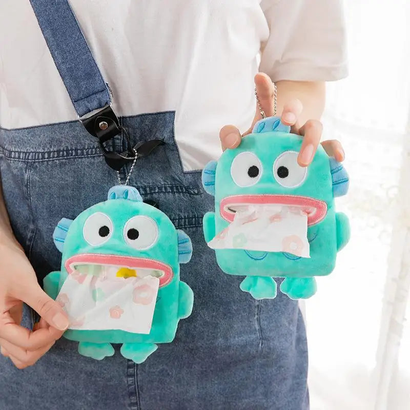 Sanrio Cute Hangyodon Pendant Tissue Cover Funny Hangyodon Small Tissue Cover Bag Pendant Gifts Girl