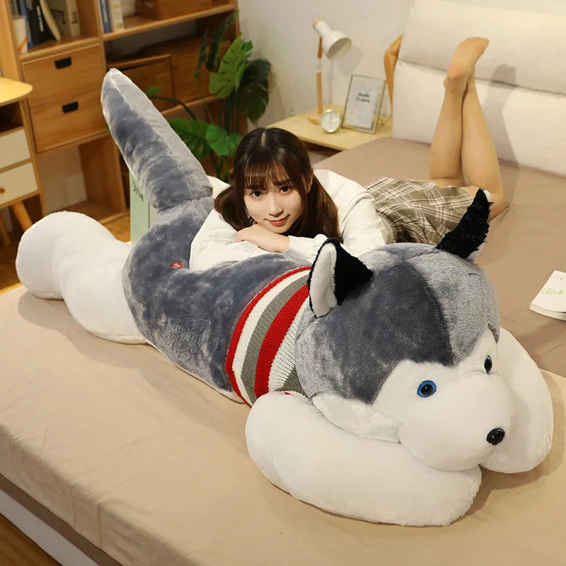 Hot Sale Lovely Lifelike Siberian Husky Dog Plush Stuffed Animal Toys Dolls Plush Pillow Cushion Pet Dog Baby Kids Gifts