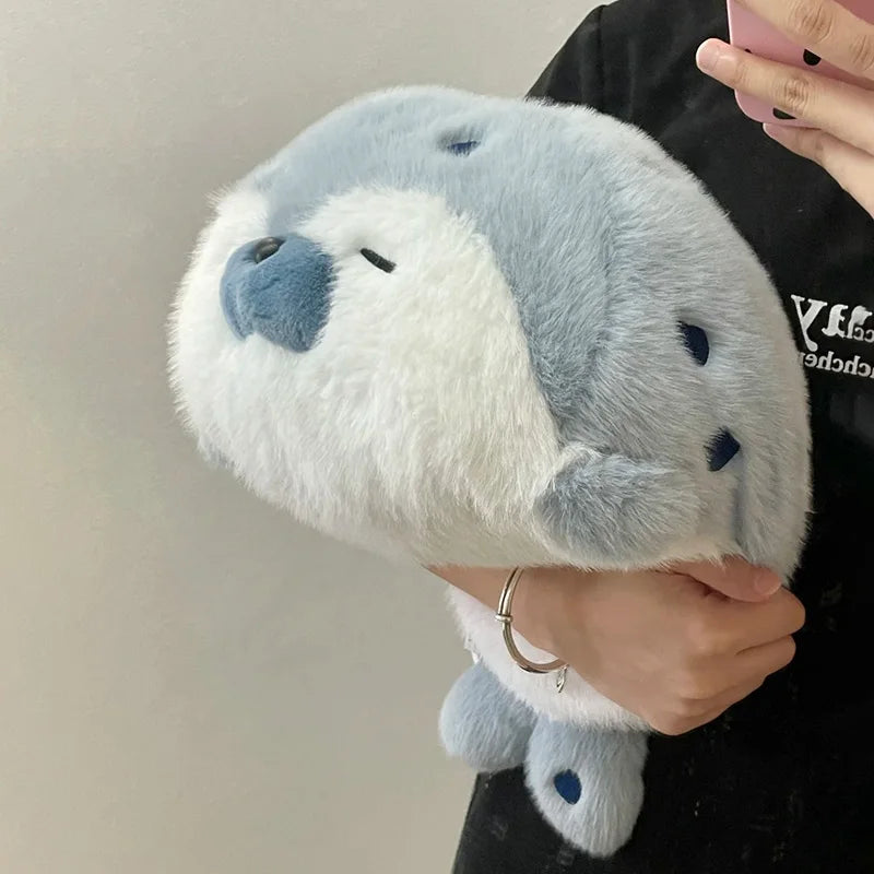 40CM Cute Seal Plush Pillow Lifelike Simulation Stuffed Sea Otter Soft Doll Animal Toy Kawaii Cartoon Blue Brown Otter Kid Gift
