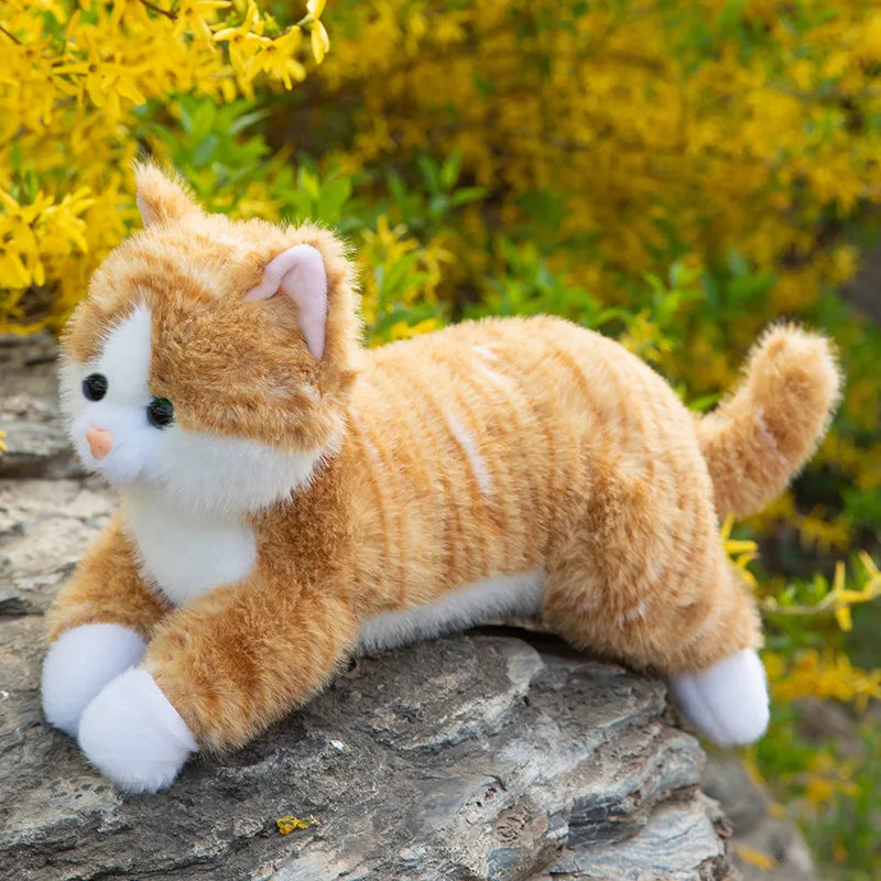 Lying on the stomach cat sleeping pillow kitten doll plush toy doll gift soothing bed doll children's day gift birthday gift