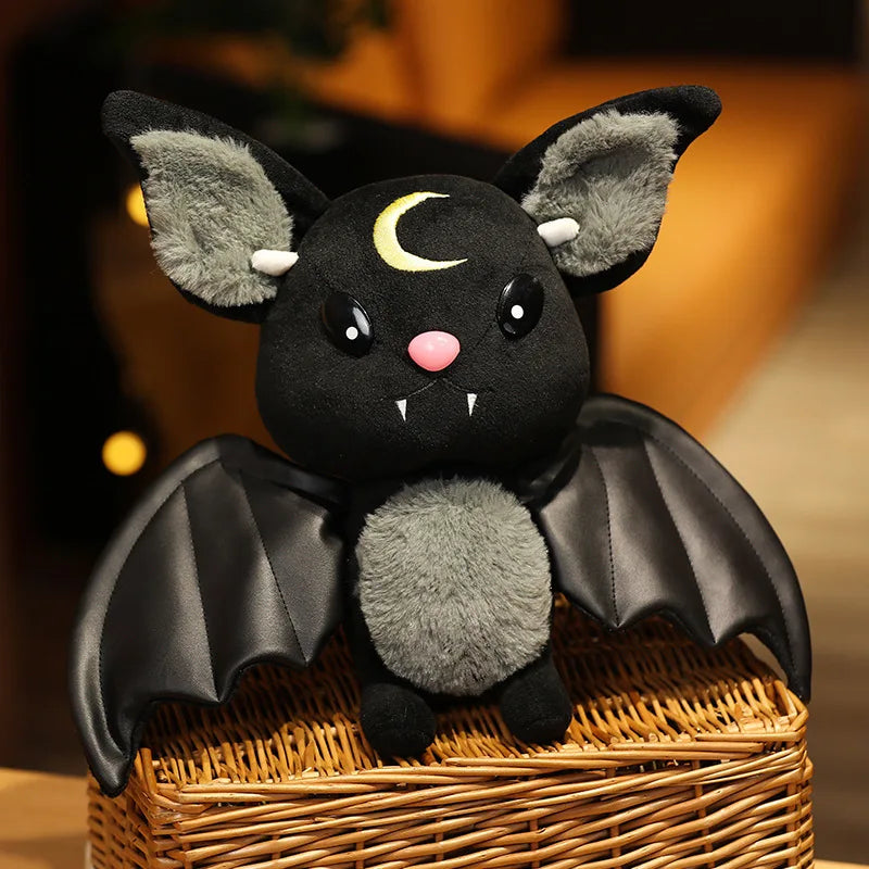 Dark Series Vampire Bat Plush Toy Gothic Style Pentacle Moon Bat Stuffed Doll Plush Toy Room Decoration Girl Boy Halloween Gift