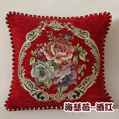Folk-Custom Flowers Cushion Cover 45x45cm Embroidery Jacquard Decorations for Home Edging Pillow Cases Decora Cushions for Bed