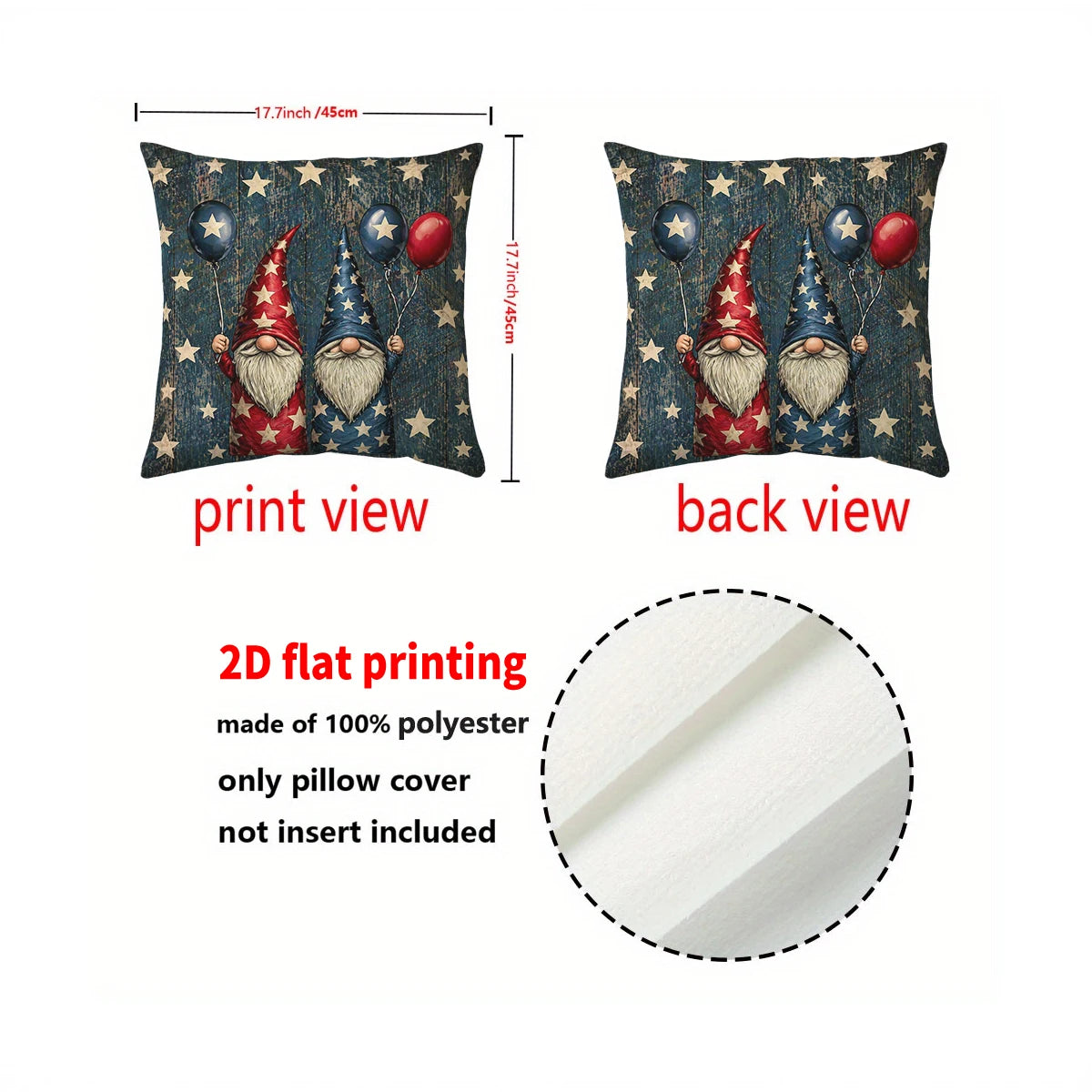 Midnight Cottage Printed Pillow Cover – 44 × 44 cm