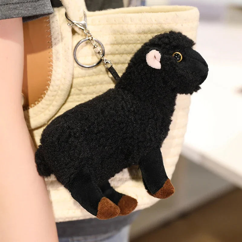 Hot Sale Realistic Sheep Plush Toys Soft Stuffed Standing Sheep Doll Pendants Cute Delicate Keychian Pendants Bags Decor