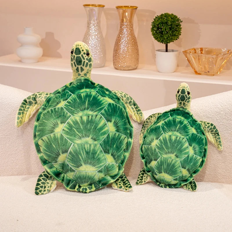Cute Baby Super Green Simulation Stuffed Tortoise Realistic Sea Turtle Animal Plush Baby Toy Gift Hot Sale Home Decoration Gift