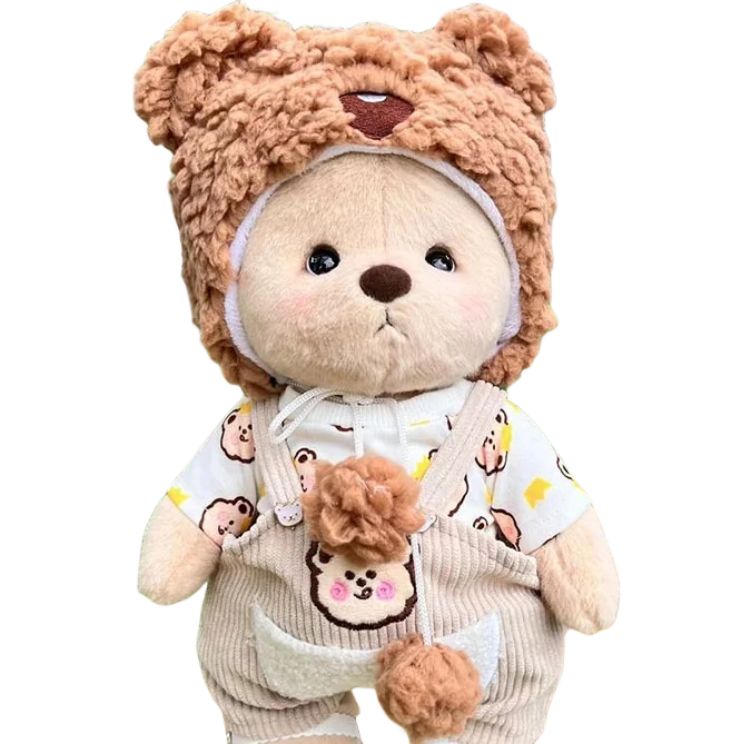 30cm Handmade Teddy Tale Bear Plush Toy Change Dress Baby Crawling Cloth Girl Hug Cuddly Plushie Doll for Girlfriend Gift
