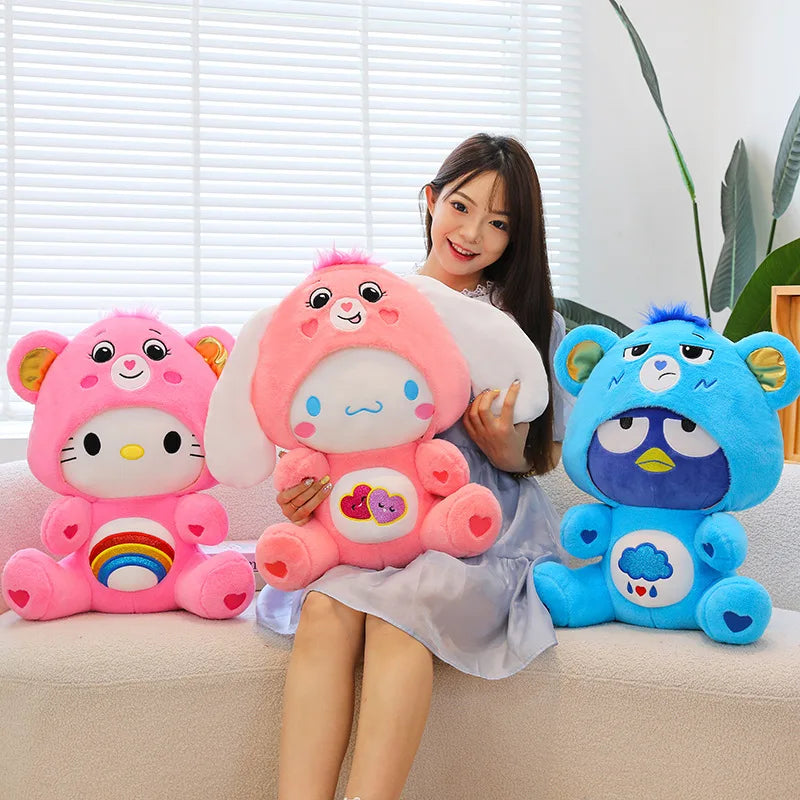Meet the Dreamy Sanrio x Care Bears Crossover Plushies: 30cm of Rainbow Magic!