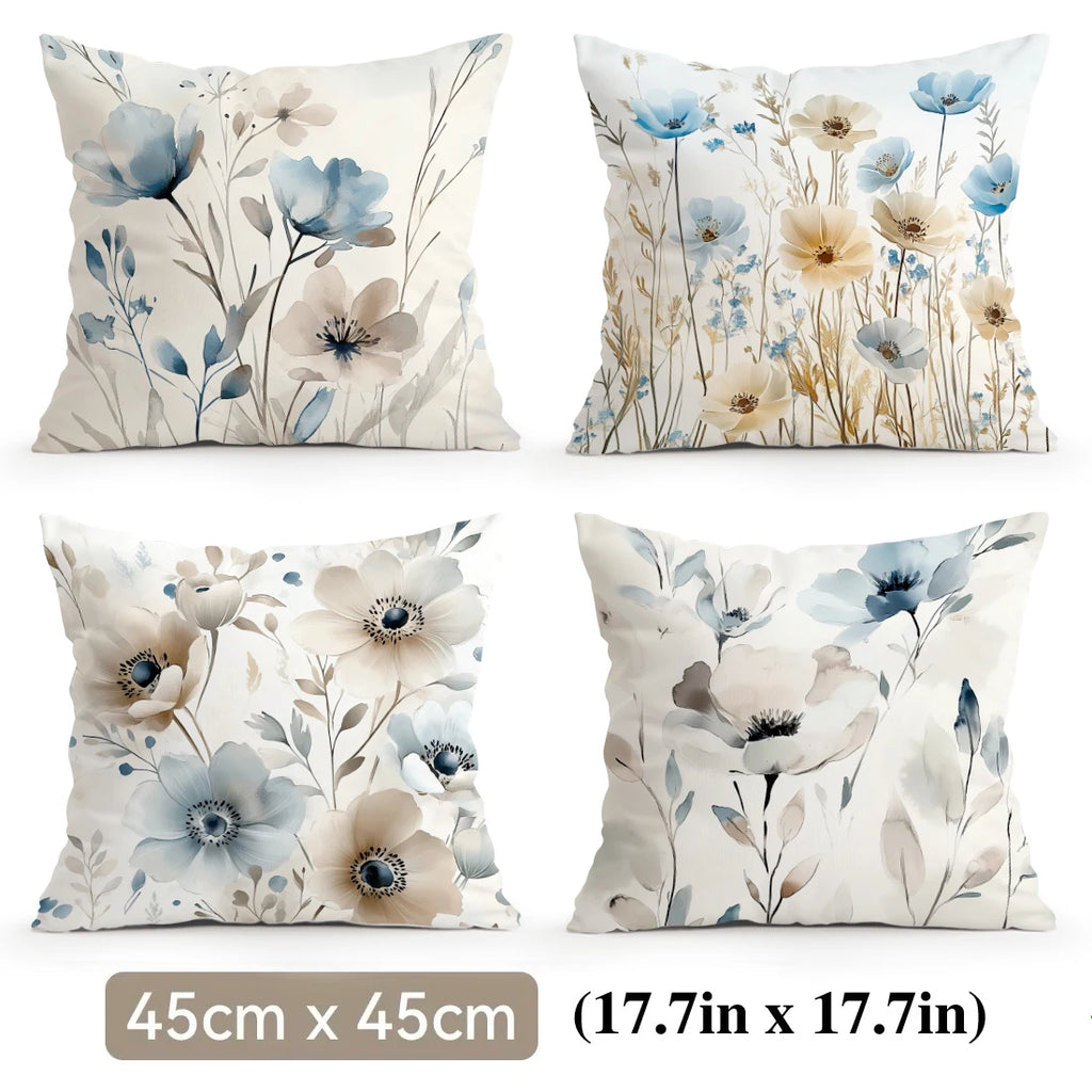 Earthline Abstract Botanical Pillow Covers – Set of 4