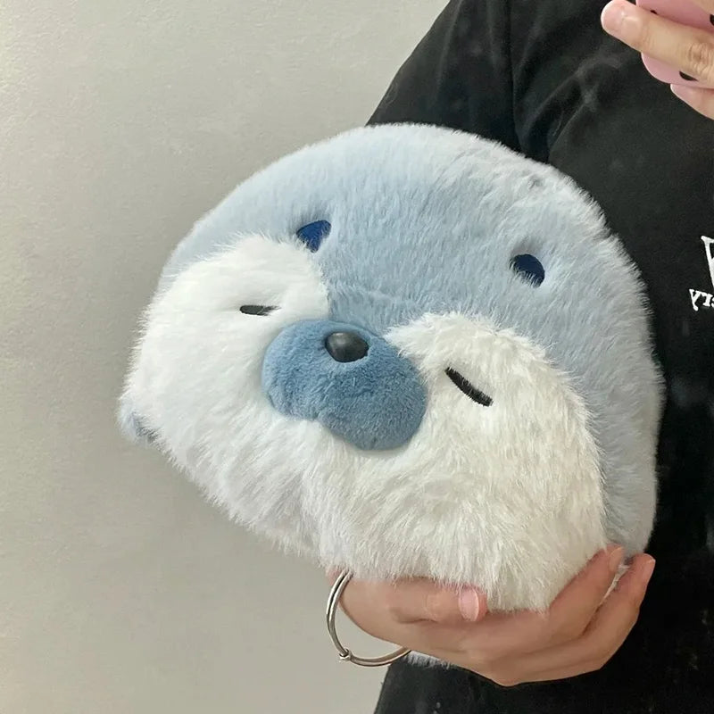 40CM Cute Seal Plush Pillow Lifelike Simulation Stuffed Sea Otter Soft Doll Animal Toy Kawaii Cartoon Blue Brown Otter Kid Gift