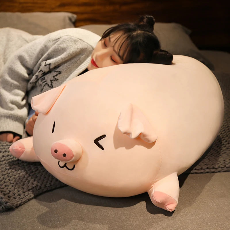 Hot Sale Cartoon Fat  Pink Pig Plush Toy Lovely Soft Animal Pillow Big Doll Stuffed For Boys Girls Birthday Gifts Decoration