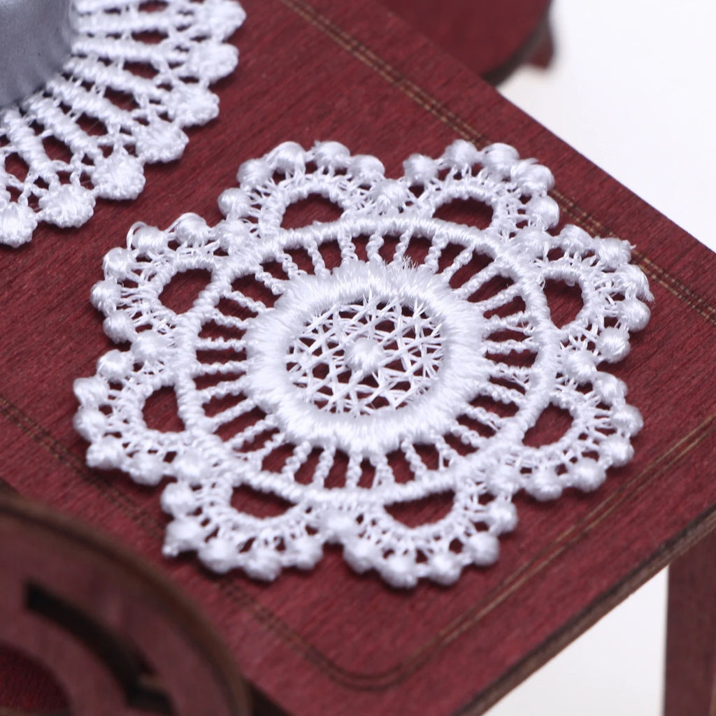 Mini Crochet Lace Doily Coasters for Dollhouse Displays Tea Tables and Handmade Decor