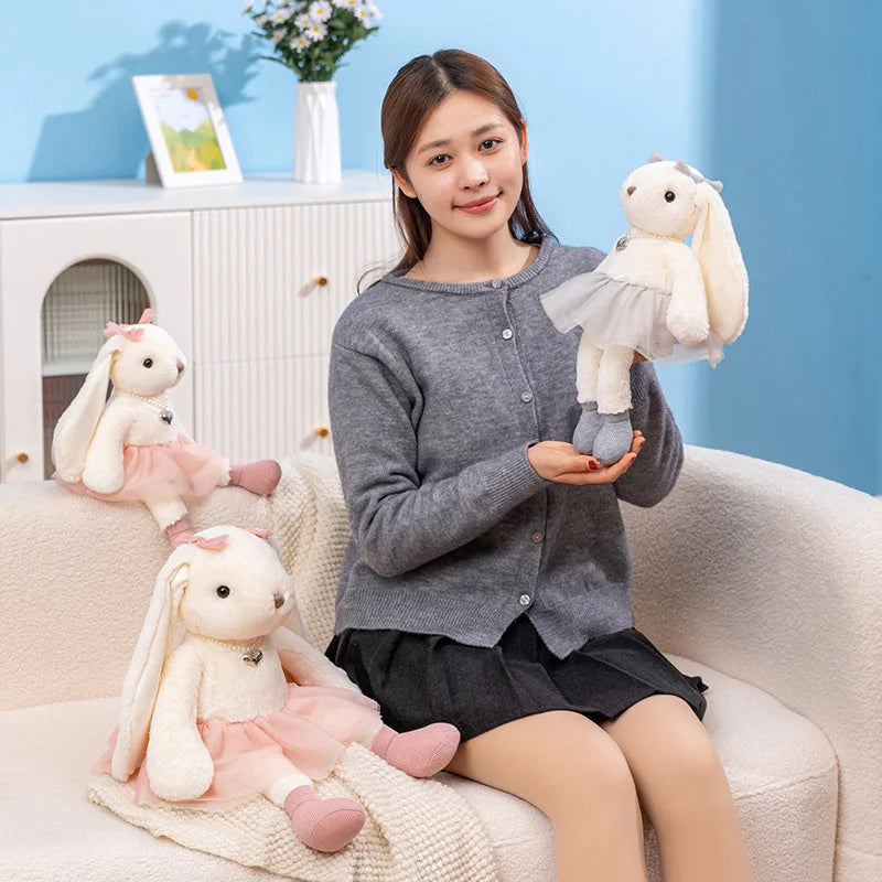 35/50cm Cartoon Cute Long Ears Rabbit Plush Doll Long Legs Princess Skirt Rabbit Animal Stuffed Toy Home Decor Gift For Girls