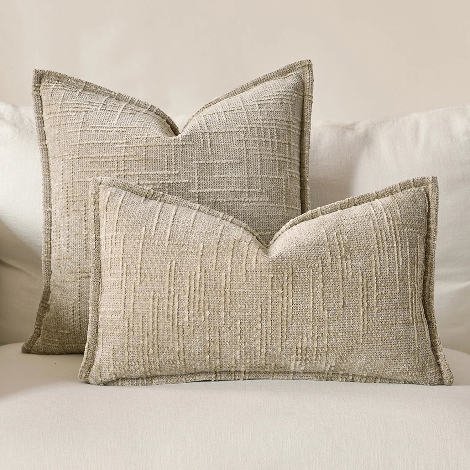 Woven Thick Solid Cushion Cover, Chenille, Ivory, Camel, Pink, Burnt Orange, Mustard Yellow, 45x45cm, 50x50cm, Home Sofa Decor