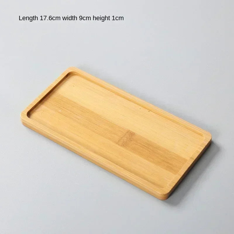 Natural Bamboo Plant Saucer and Mini Decorative Tray, Choice of Round, Oval, Heart, Square and Rectangle Styles