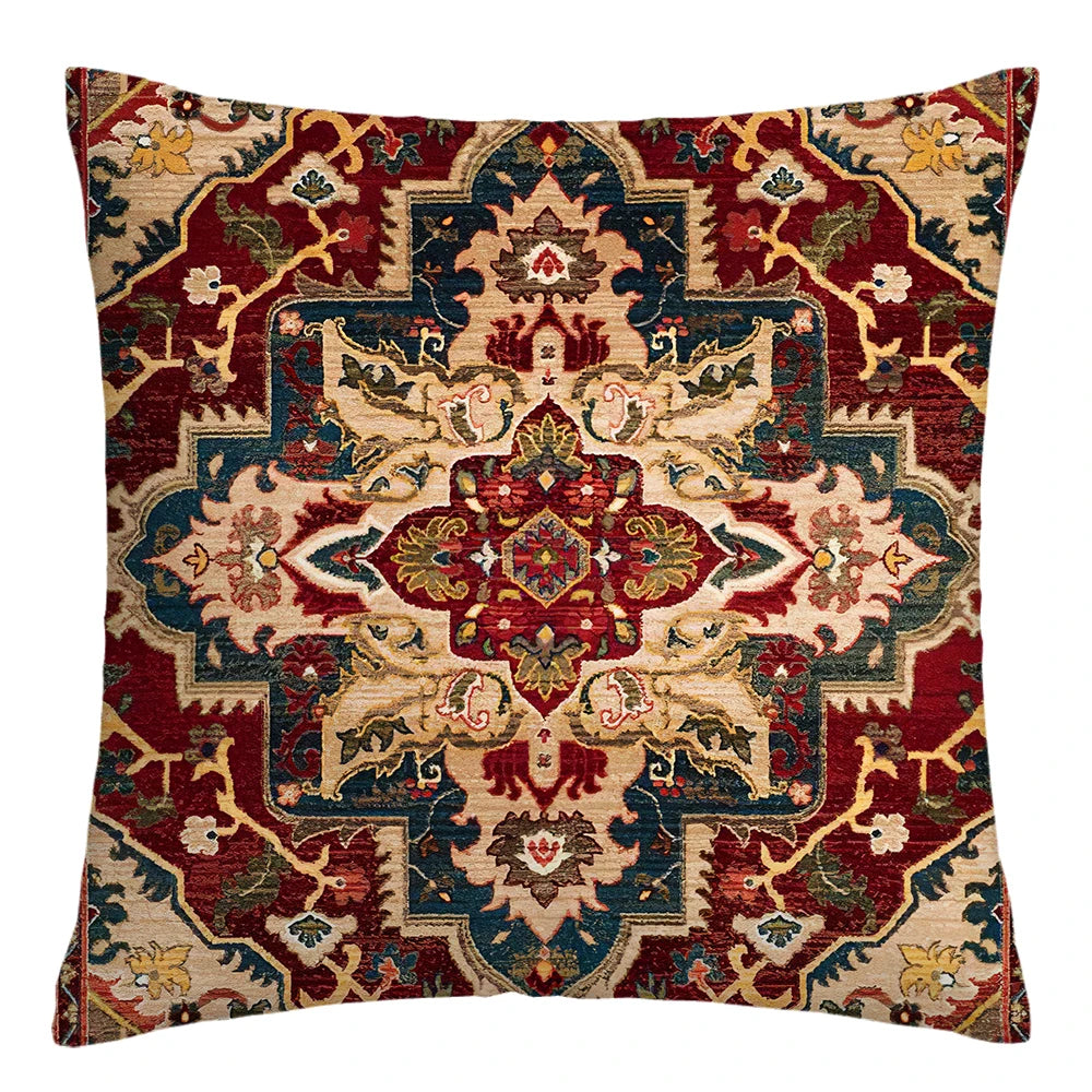 Moroccan Ethnic Patterned Decorative Throw Pillow Cover 2D Printed Polyester Cushion Case 40x40 45x45 50x50  for Sofa Home Decor