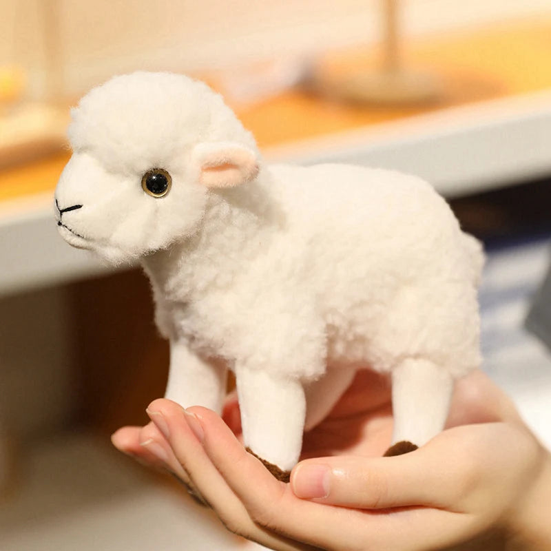 Lifelike White Goat High Fidelity Anime Cute Plushie Sheep Plush Toys Animals Simulation Stuffed Doll Kawai Toy Gifts For Kids