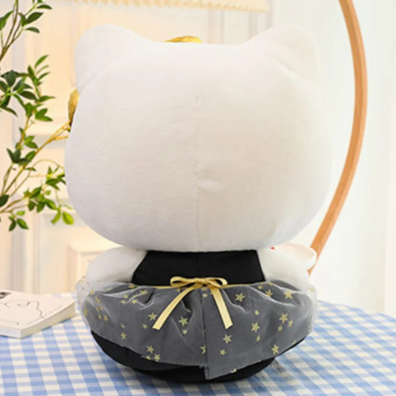 22cm Anime Sanrio Kuromi Plush Toys Kawaii Gold Black KT Cat Stuffed Dolls Soft Throw Pillow Birthday Party Gift For Girl