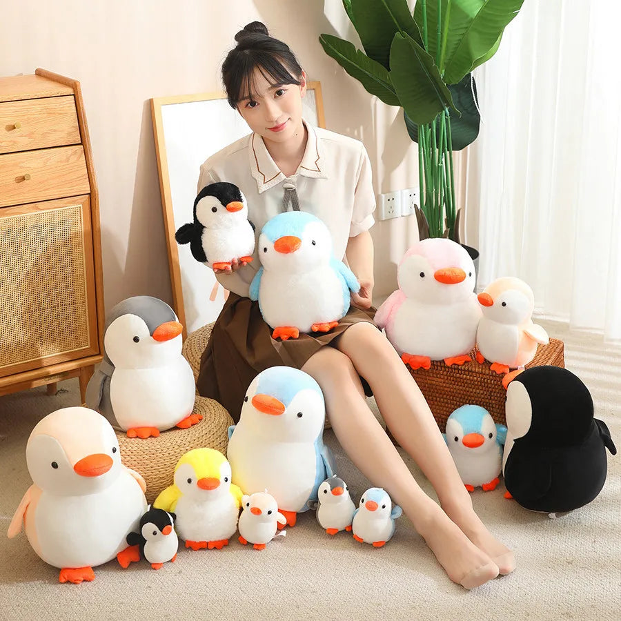 10-30cm Kawaii Cartoon Colorful Hot Penguin Plush Doll Pillow Blue Black Pink Animal Plush Toy Home Decor Gift For Boys Girls