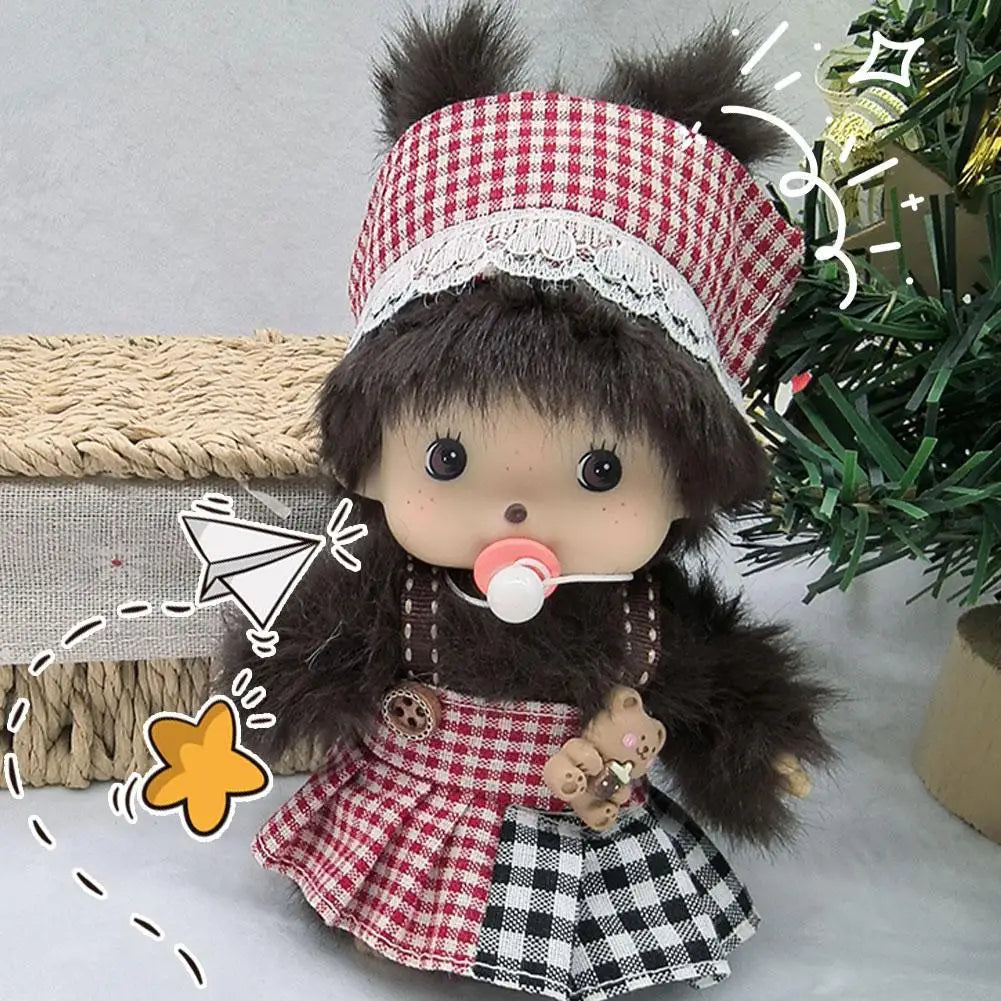 15cm Mengqiqi Plush Doll Pendant City Series PP Cotton Monkey Plush Doll Cute Hand Puppet Doll Birthday Gift Plush Toy