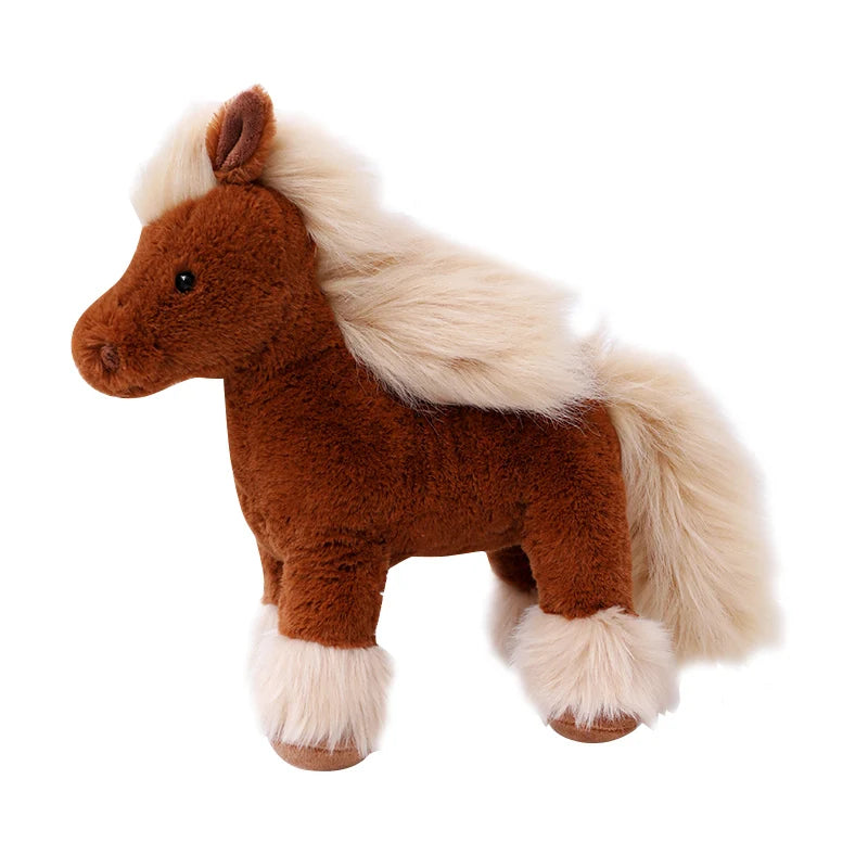 Simulated Horse Plush Dolls Stuffed Animal High Quality Super Realistic Pony Plush Toys Classic Birthday Gift For Children