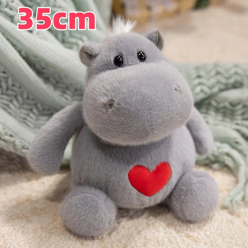 Hot Sale Delicate Lifelike Ant&Hippo Plush Toys Lovely Delicate Love Heart Hippo Pretty Room/Car/Desktop Decor