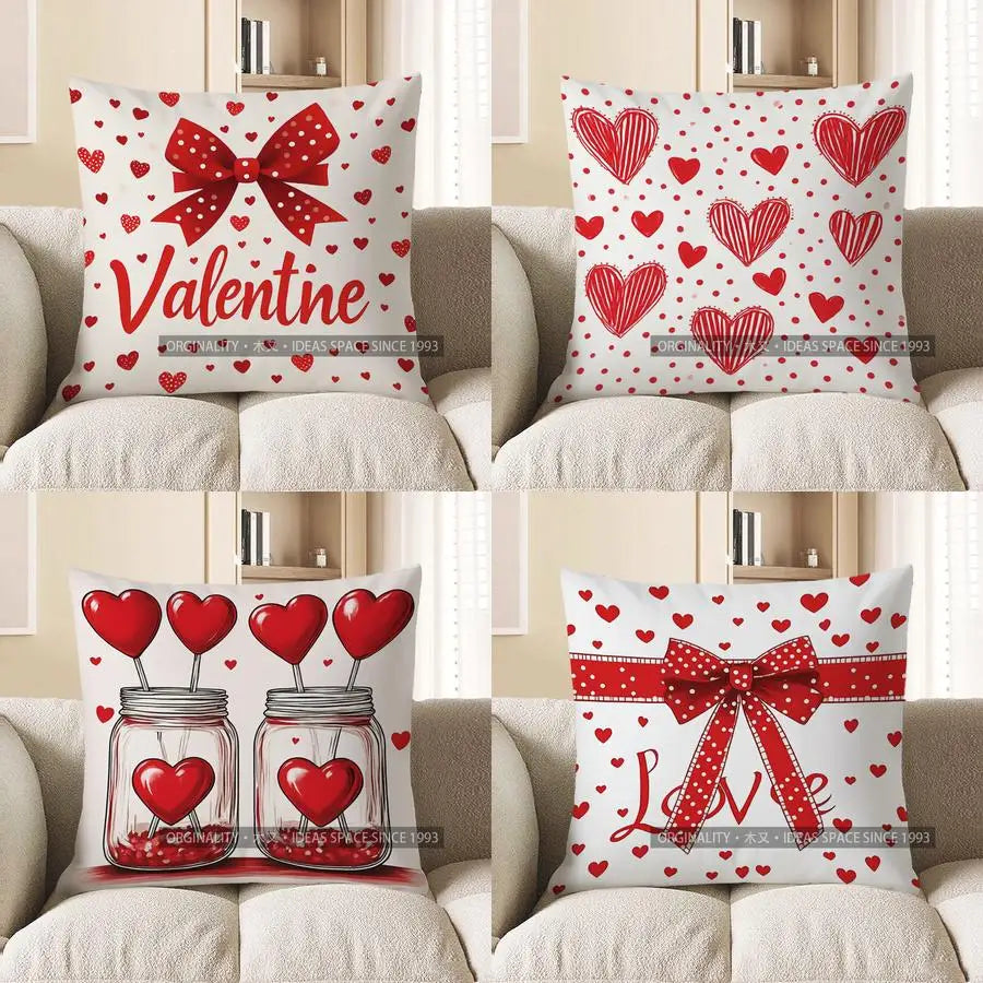 Sweetheart Bows Printed Pillow Cover