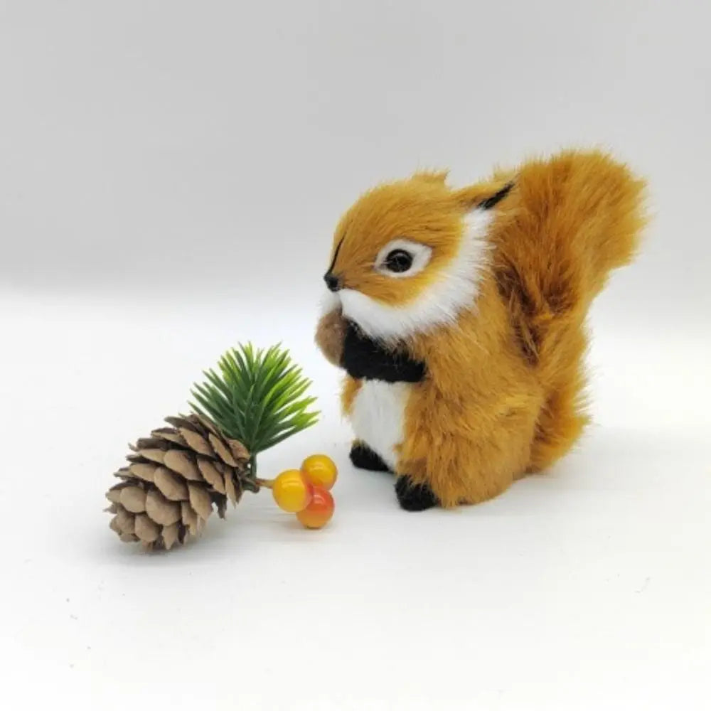 Big Tail Squirrel Plush Toy PP Cotton Soft Plush Squirrel Doll White Belly Collection Squirrel Stuffed Plushie Doll