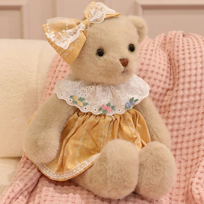 50cm Cartoon Kawaii Bow Princess Teddy Rabbit Plush Toy Pillow Running Bear Rabbit Plush Toy Home Decoration Gift For Children
