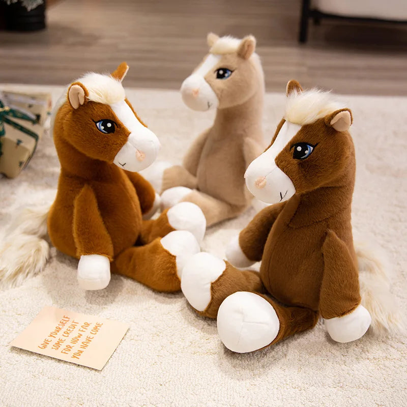 22cm Cute Big Eyes Horse Plush Dolls Soft Catton Stuffed Animal High Quality Plush Toys Classic Birthday Gift For Childrens