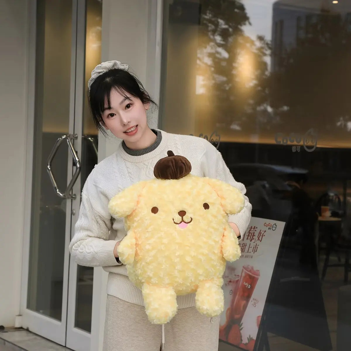 Sanrio Pom Pom Purin Plush Pillow Cute Comfortable PomPomPurin Stuffed Sofa Cushion Home Decor Xmas Gifts For Girl