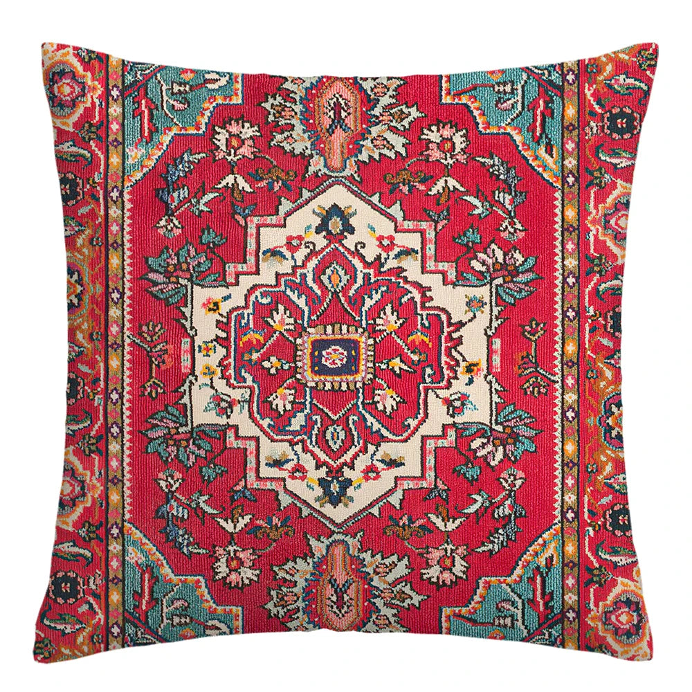 Moroccan Ethnic Patterned Decorative Throw Pillow Cover 2D Printed Polyester Cushion Case 40x40 45x45 50x50  for Sofa Home Decor