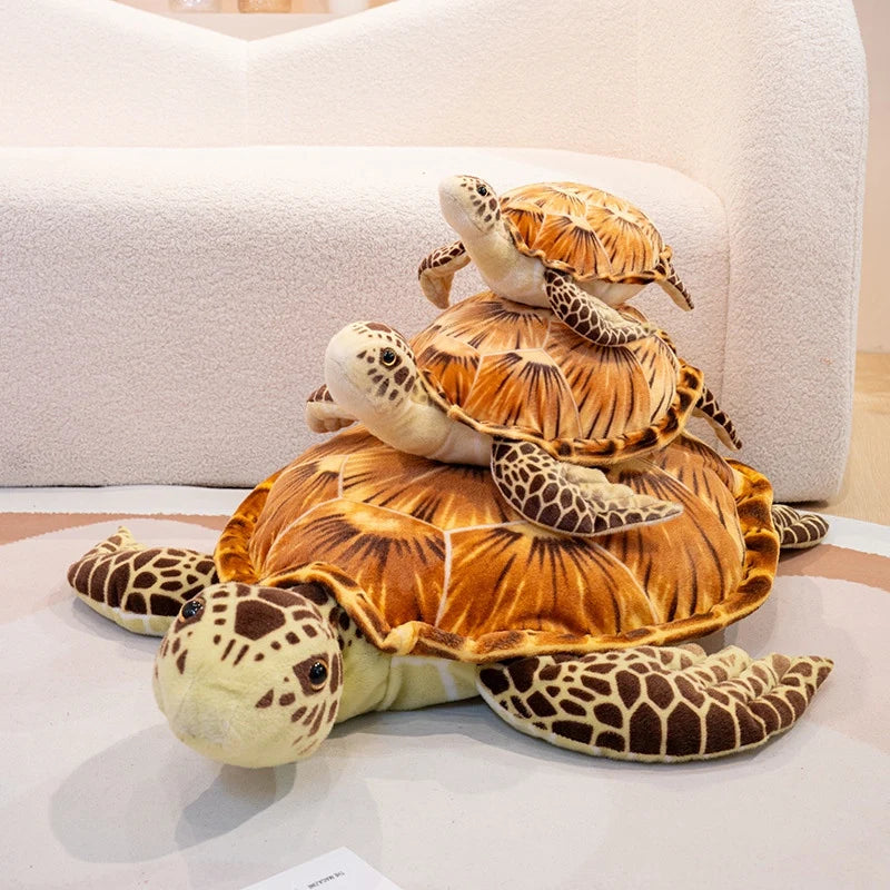 Cute Baby Super Green Simulation Stuffed Tortoise Realistic Sea Turtle Animal Plush Baby Toy Gift Hot Sale Home Decoration Gift