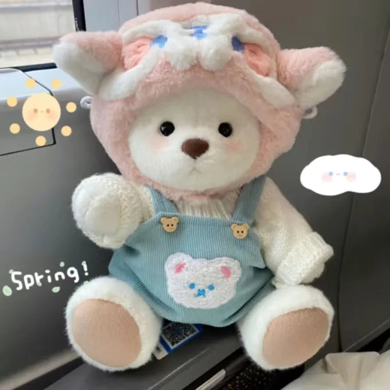 30cm High Quality Handmade Bear Plush Toy Cosplay Change Dress Cloth Girl Hug Cuddly Plushie Doll for Girlfriend Christmas Gift